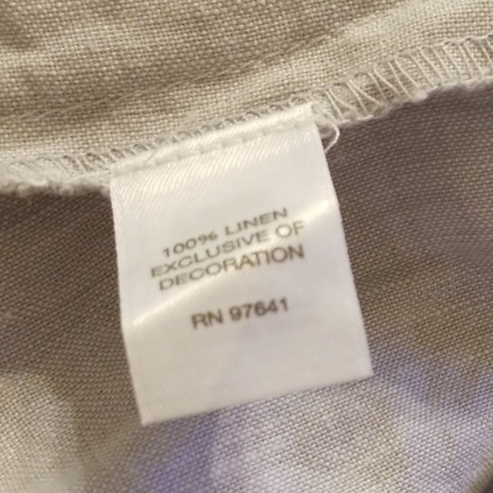 J.Jill Love Linen Hemstitched Detail Garment-Dyed Lightweight Dress Petite Large - Picture 8 of 11